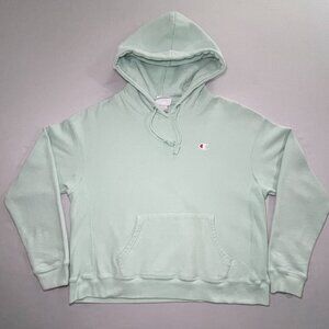 Vintage Champion Reverse Weave Hoodie Mint Green XL | Embroidered C Logo